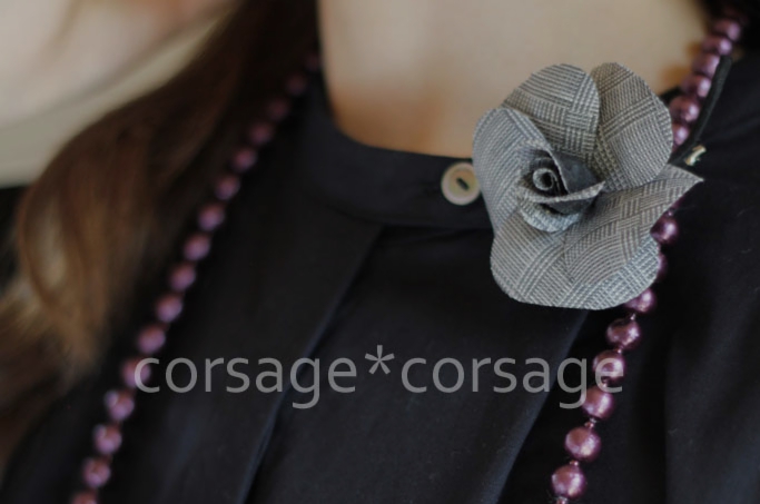 Cottonpearl Long Necklace/corsage*corsage