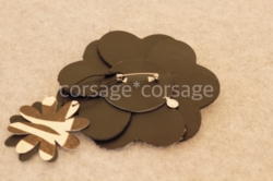 Cotton Velvet&Leather Corsage/corsage*corsage