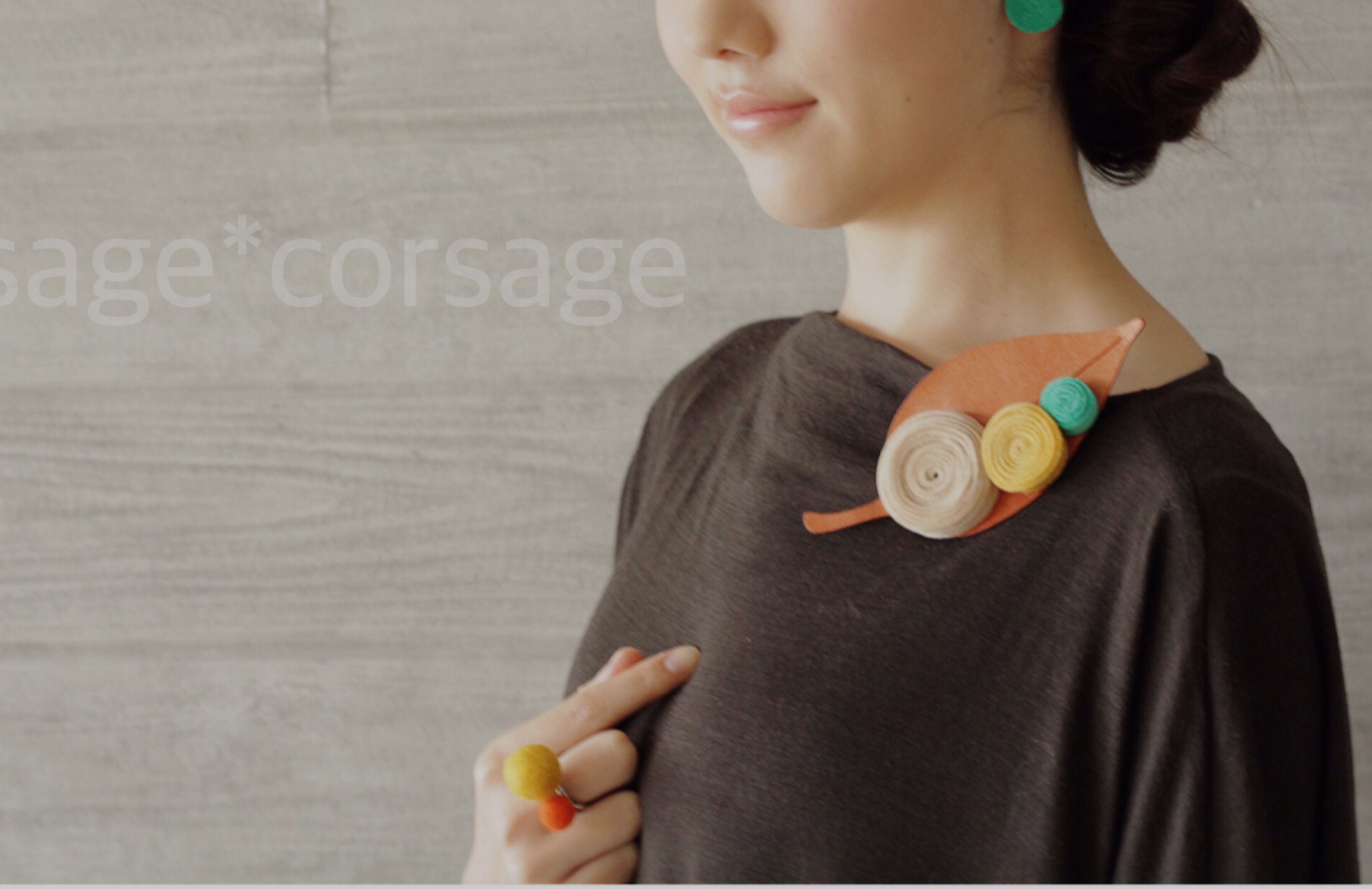 Wool Marumaru Ring/corsage*corsage