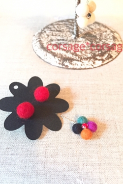 Wool Maruaru Pierce(Earinng)/corsage*corsage