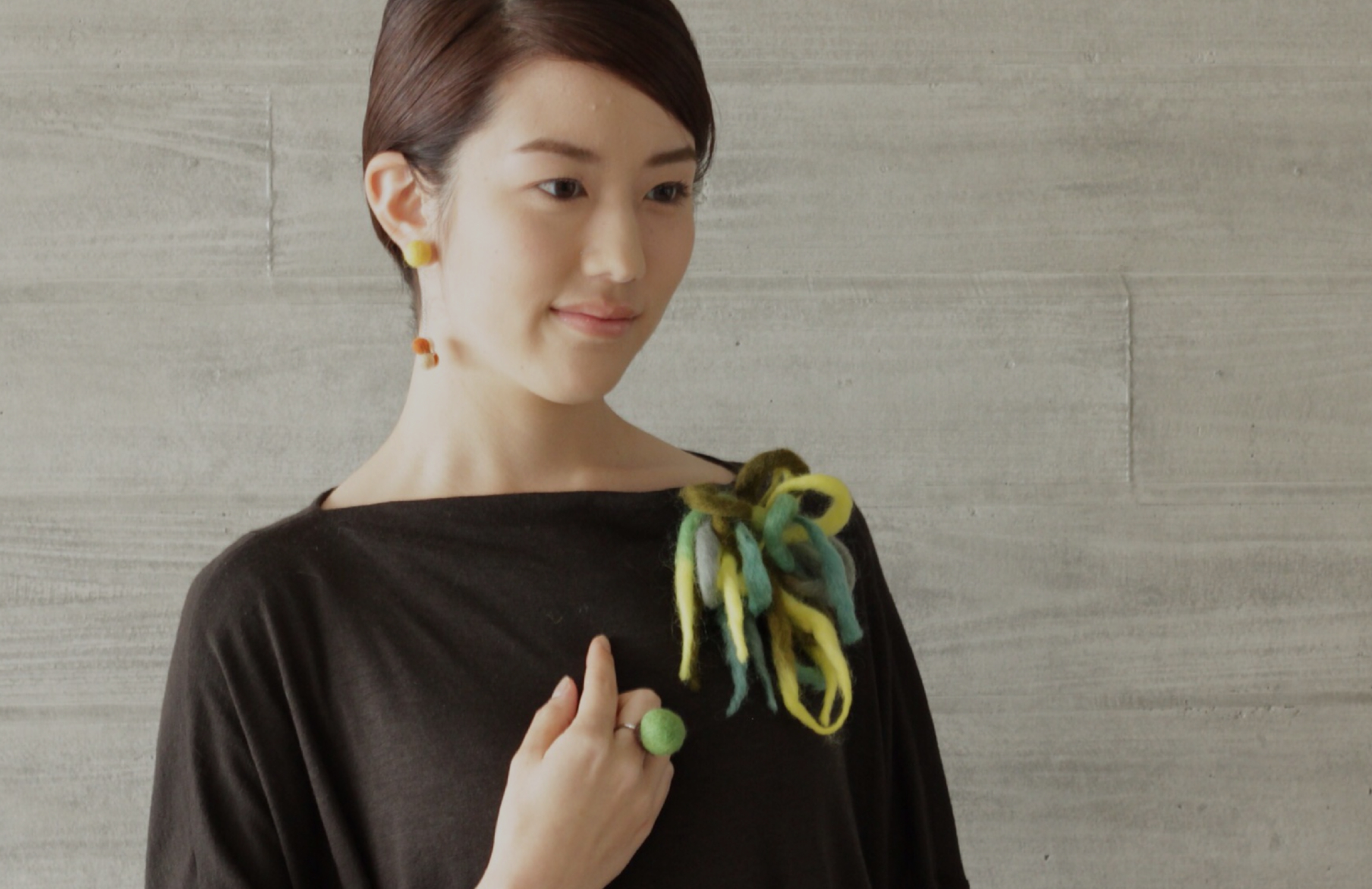 Wool Maruaru Pierce(Earinng)/corsage*corsage