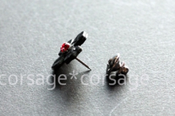 Leather×Swarovski Boutonniere/corsage*corsage