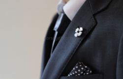 Leather×Swarovski Boutonniere/corsage*corsage