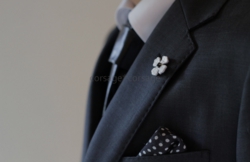 Leather×Swarovski Boutonniere/corsage*corsage