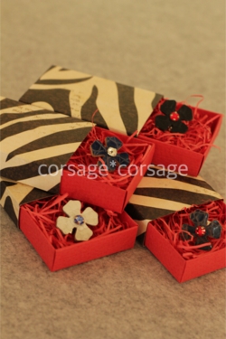 Leather×Swarovski Boutonniere/corsage*corsage