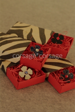Leather×Swarovski Boutonniere/corsage*corsage