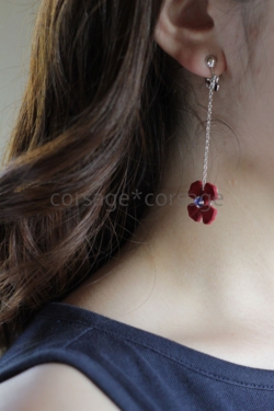 Leather×Swarovski Pierce&Earring/corsage*corsage