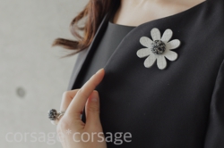leather&swatovski flower corsage/corsage*corsage