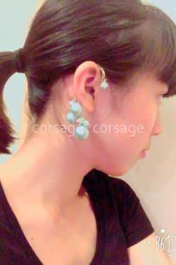 CottonPearl & ShellPearl Ear Caph/corsage*corsage