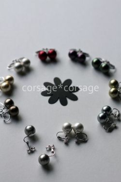 CottonPearl Earring/corsage*corsage