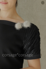 Mink Fur & Swarovski/corsage*corsage