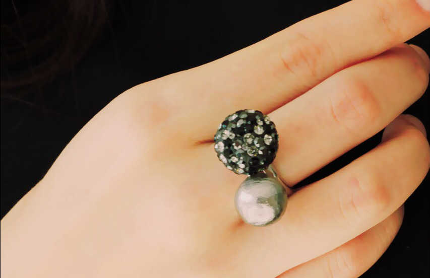 CottonPearl &Swarovski Ring/corsage*corsge