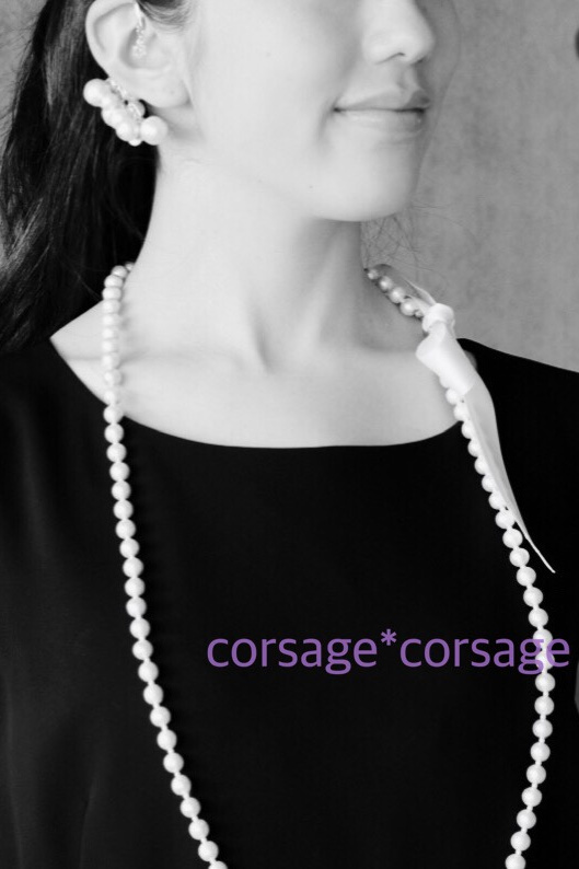 CottonPearl Necklace/corsage*corsge