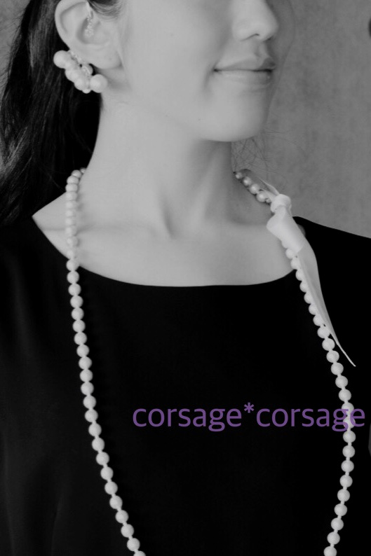 CottonPearl Necklace/corsage*corsge