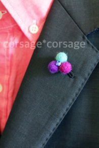 Wool&Swarovski Boutonniere/corsage*corsage