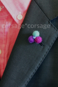 Wool&Swarovski Boutonniere/corsage*corsage